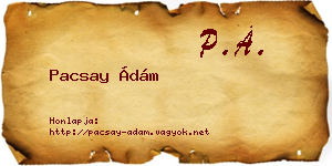 Pacsay Ádám névjegykártya
